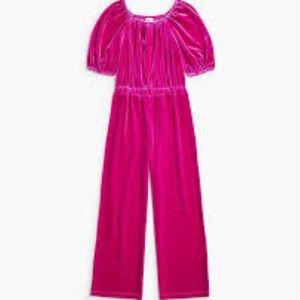 Crewcuts Vibrant Pink Velvet Jumpsuit Easter outfit